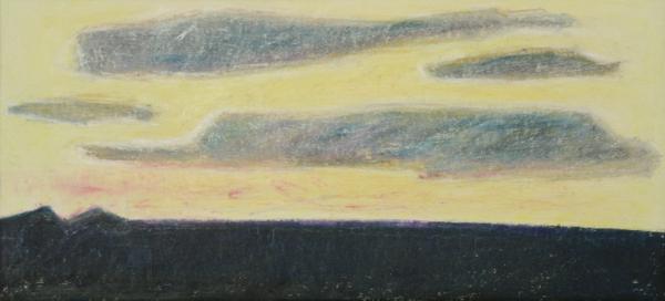 Abbildung: Himmel über Berlin I, 2007, 42x92 cm, Öl auf Leinwand von Brigitta C. Quast