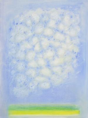 Abbildung: Sch&ouml;nwetterkumulus, 2007, 80x60 cm, &Ouml;l auf Leinwand von Brigitta C. Quast