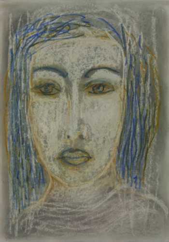 Abbildung: Wolfsfrau, 2006, 100x70 cm, &Ouml;l auf Karton von Brigitta C. Quast