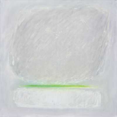 Abbildung: gr&uuml;n zwischen grau und wei&szlig;, 2007, 80x80 cm, &Ouml;l auf Leinwand von Brigitta C. Quast