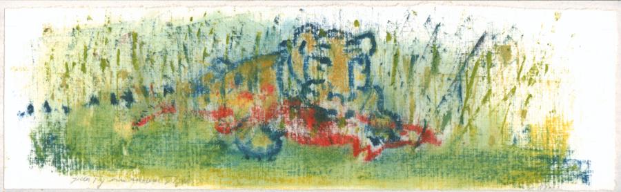 &Acirc;bbildung: Jeder Tag ein anderer Tiger, &Ouml;l auf Karton, 2002