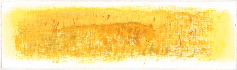 &Acirc;bbildung: Jeder Tag ein anderer Tiger, &Ouml;l auf Karton, 2002