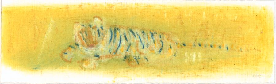 &Acirc;bbildung: Jeder Tag ein anderer Tiger, &Ouml;l auf Karton, 2002